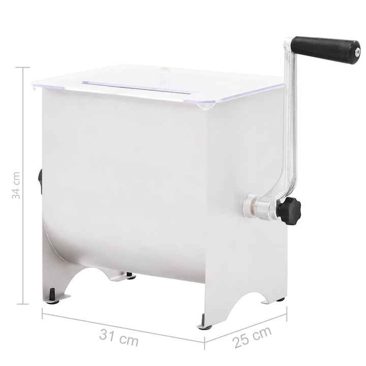 manuel kødblander med låg rustfrit stål sølvfarvet