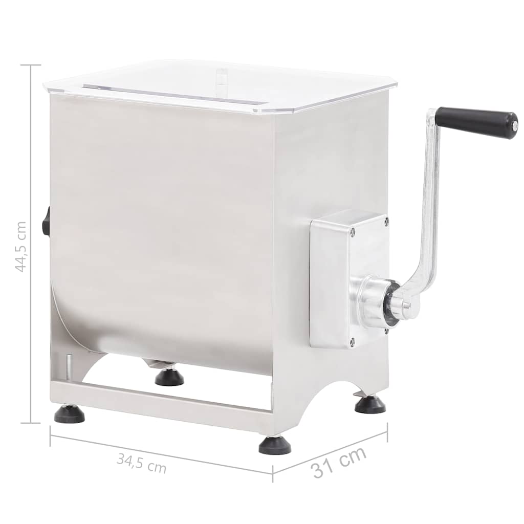 kødblander med gearkasse rustfrit stål sølvfarvet