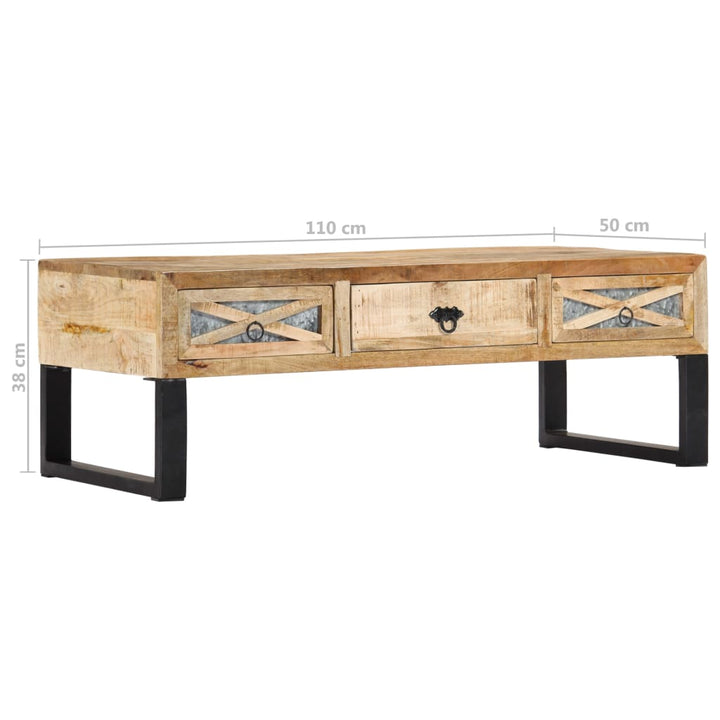 sofabord 110 x 50 x 38 cm massivt mangotræ