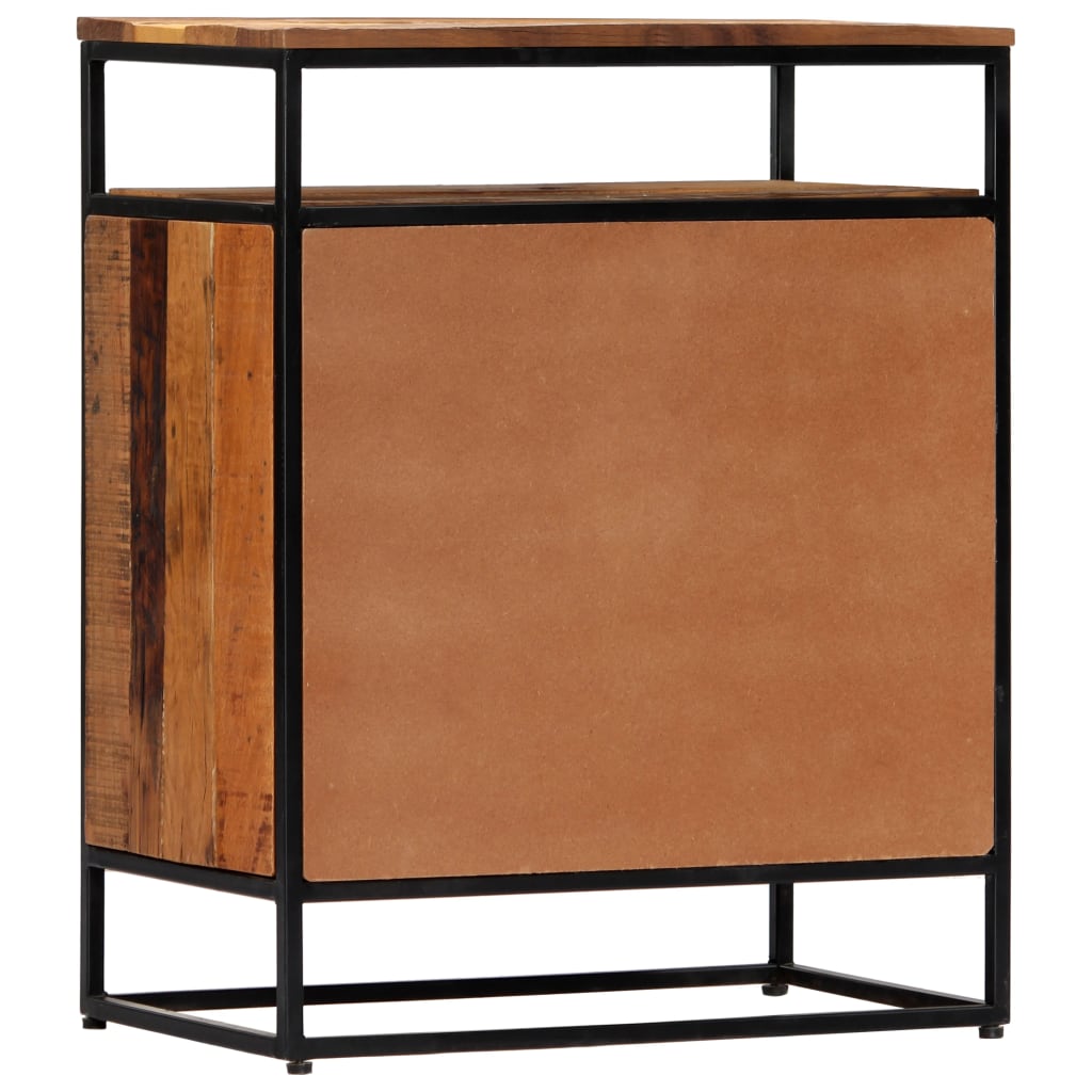 sideskab 60x35x76 cm massivt genbrugstræ og stål