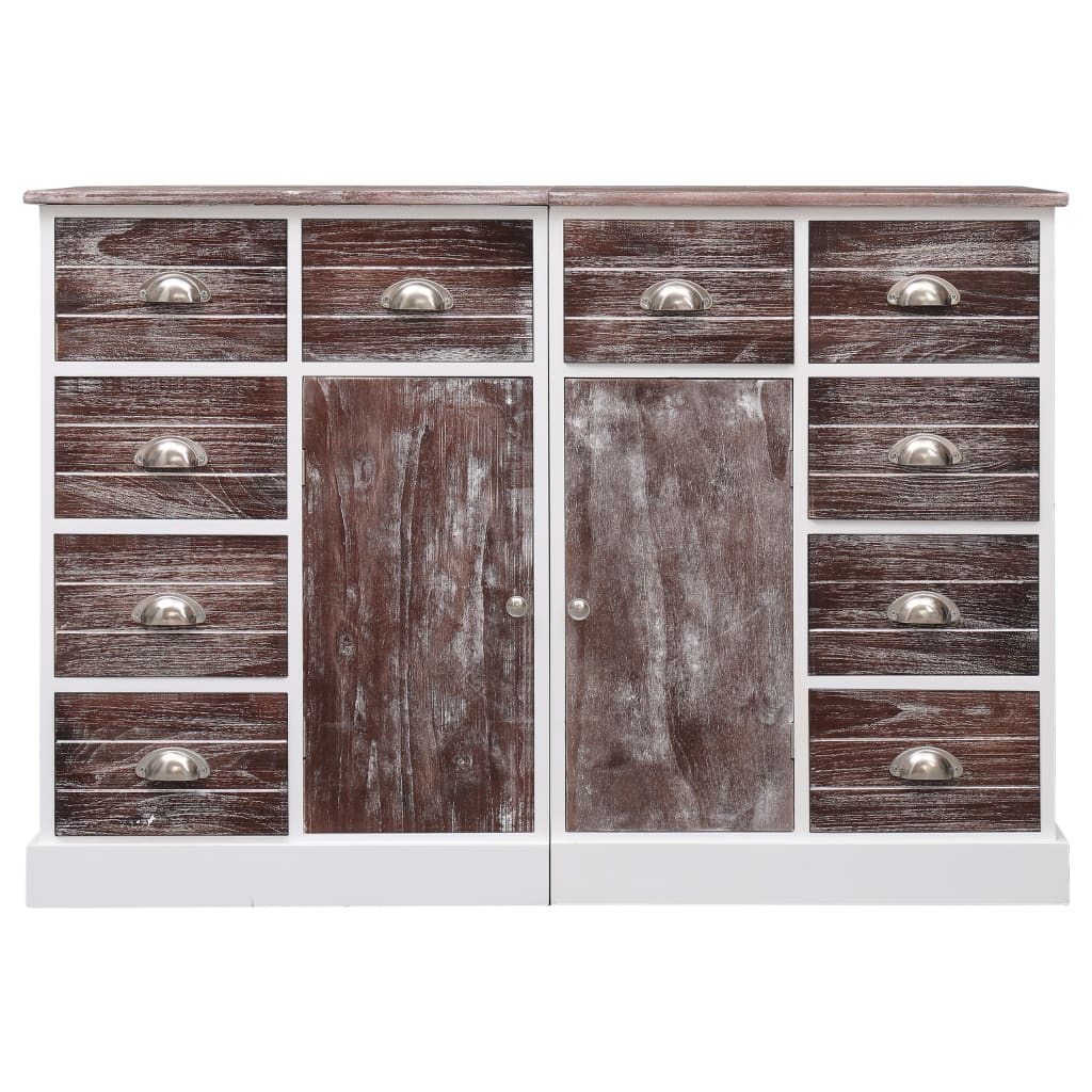 skænk med 10 skuffer 113x30x79 cm træ brun