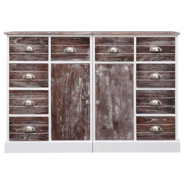 skænk med 10 skuffer 113x30x79 cm træ brun