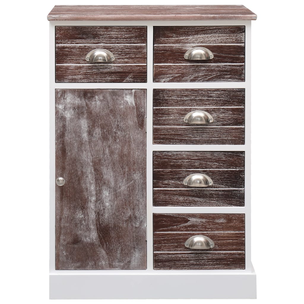 skænk med 10 skuffer 113x30x79 cm træ brun