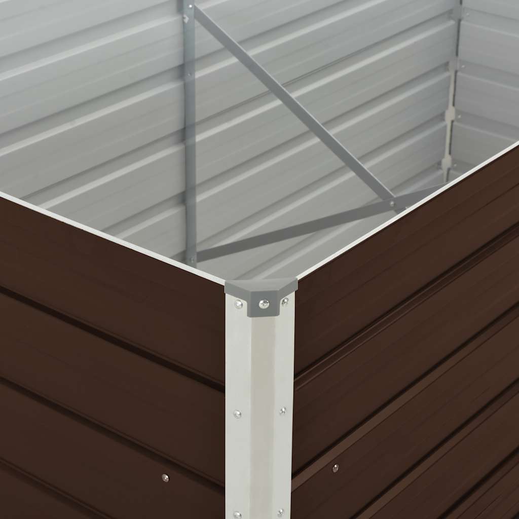 hævet plantekasse 160 x 80 x 77 cm galvaniseret stål brun
