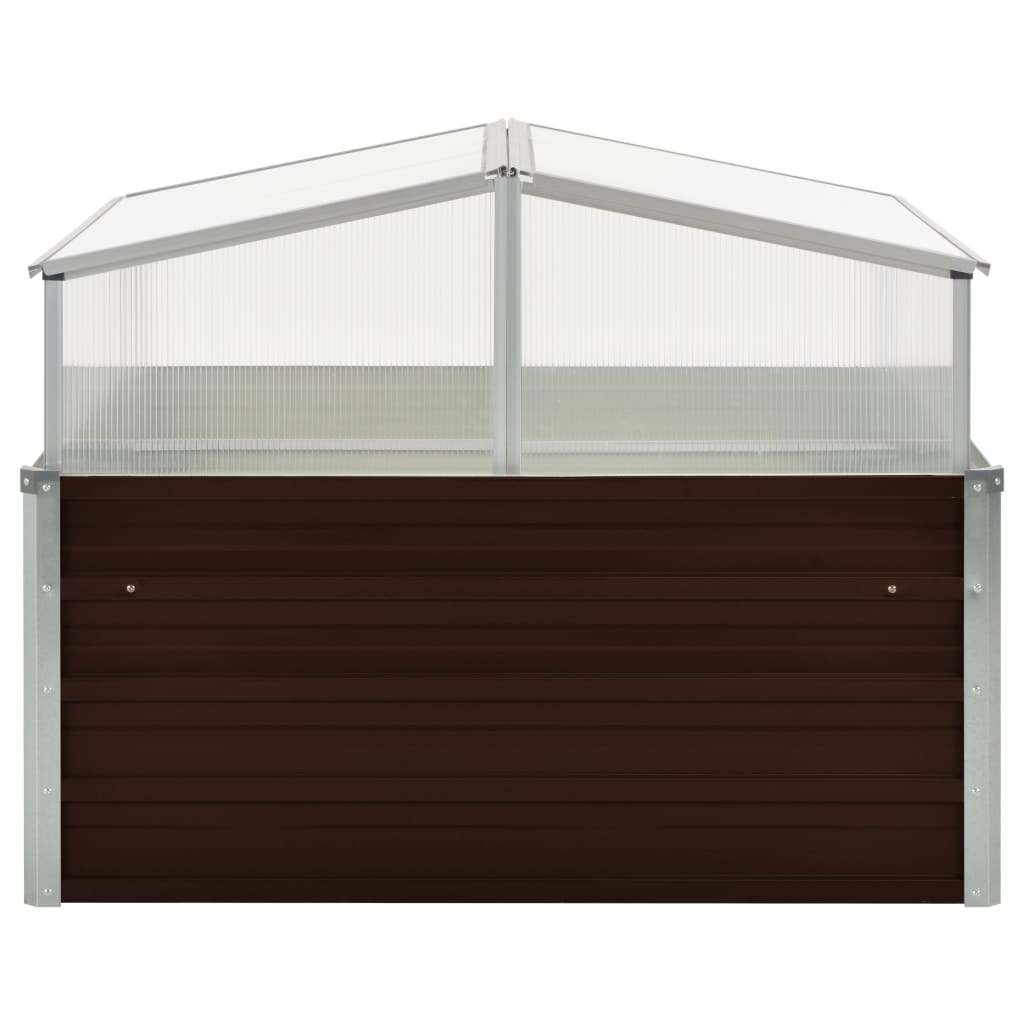 drivhus 100 x 100 x 85 cm galvaniseret stål brun
