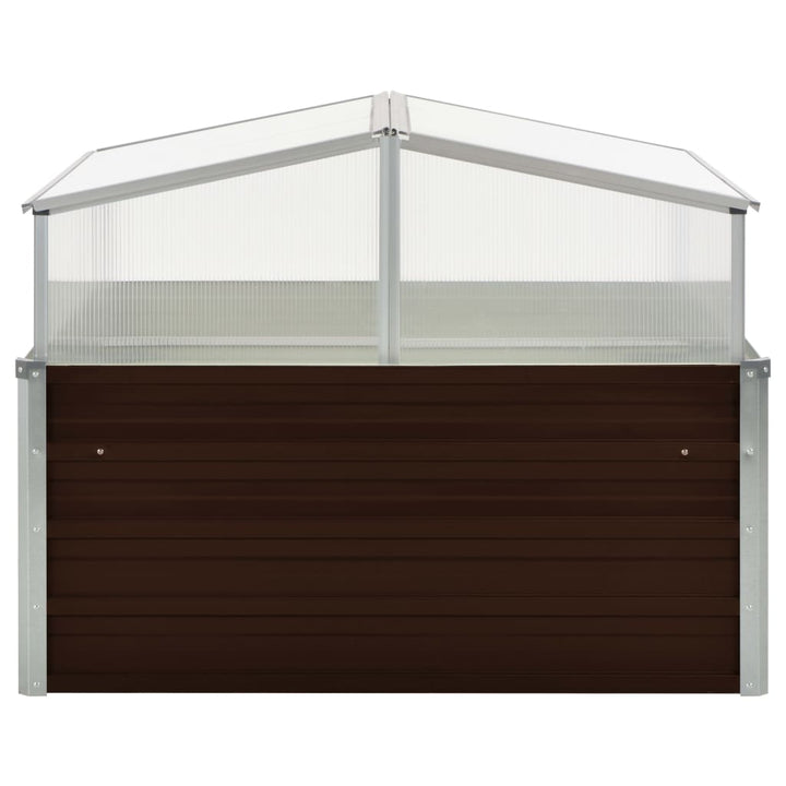 drivhus 100 x 100 x 85 cm galvaniseret stål brun