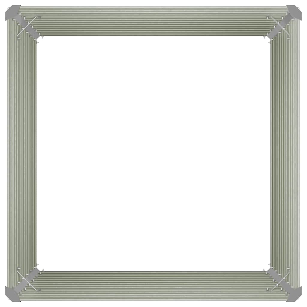 hævet plantekasse 100 x 100 x 77 cm galvaniseret stål brun