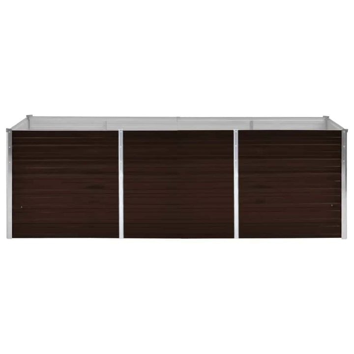 hævet plantekasse 240x80x77 cm galvaniseret stål brun