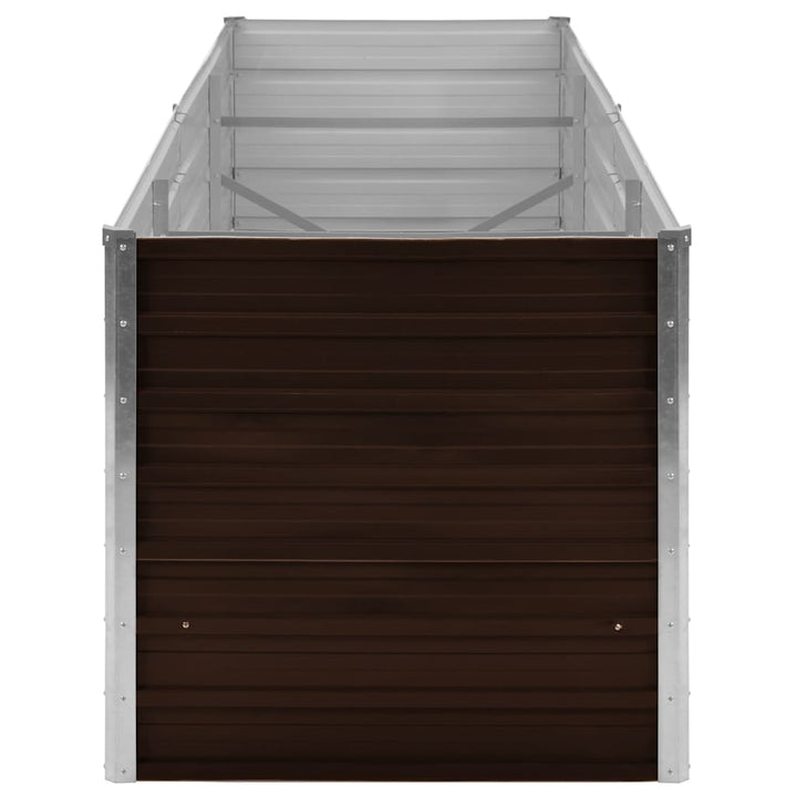 hævet plantekasse 240x80x77 cm galvaniseret stål brun