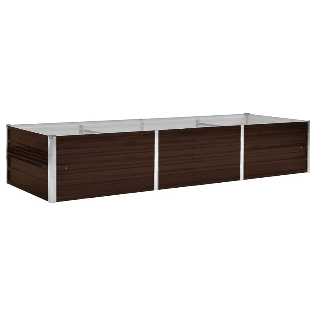 hævet plantekasse 240x80x45 cm galvaniseret stål brun
