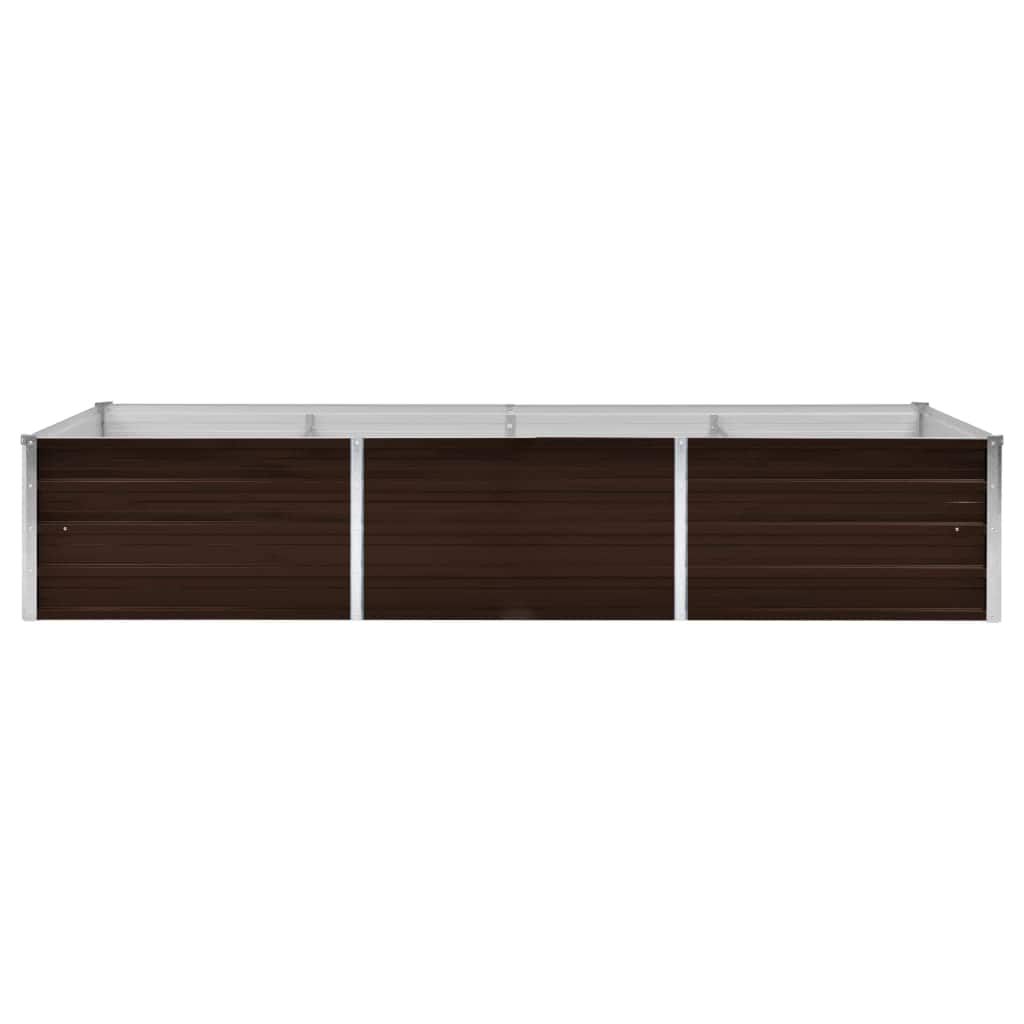 hævet plantekasse 240x80x45 cm galvaniseret stål brun