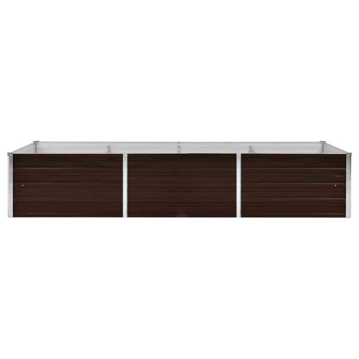 hævet plantekasse 240x80x45 cm galvaniseret stål brun
