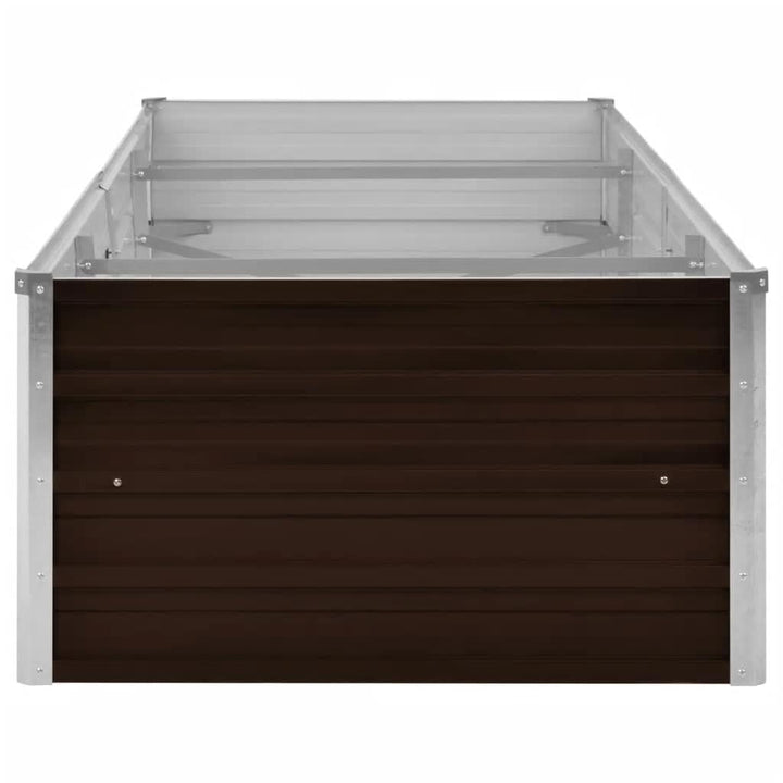hævet plantekasse 240x80x45 cm galvaniseret stål brun