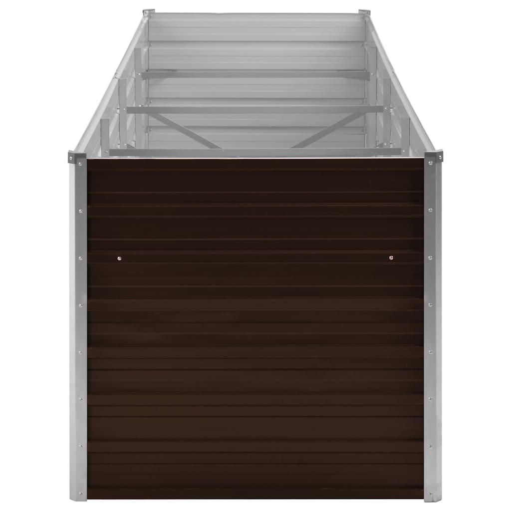 hævet plantekasse 320x80x77 cm galvaniseret stål brun