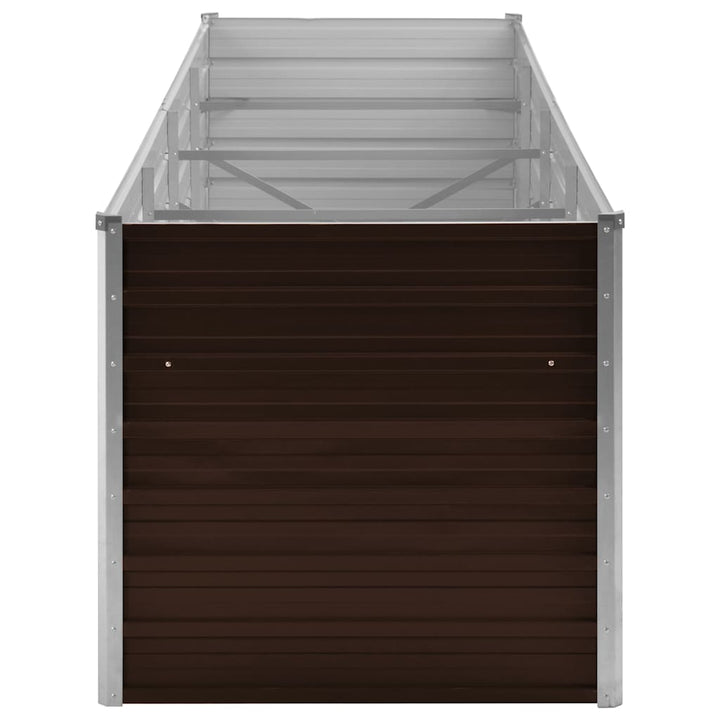 hævet plantekasse 320x80x77 cm galvaniseret stål brun