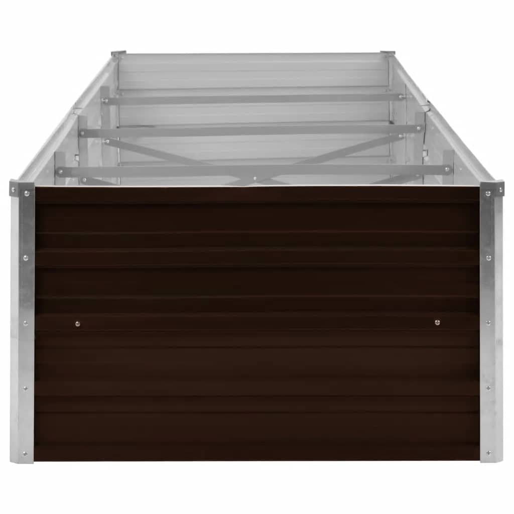 hævet plantekasse 320x80x45 cm galvaniseret stål brun