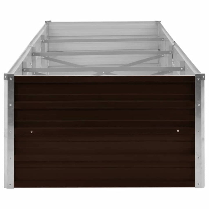 hævet plantekasse 320x80x45 cm galvaniseret stål brun
