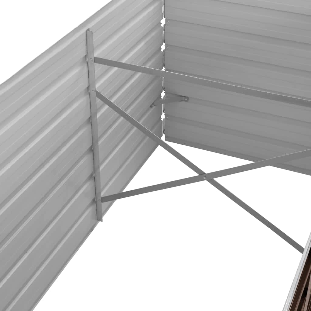 hævet plantekasse 320x80x45 cm galvaniseret stål brun