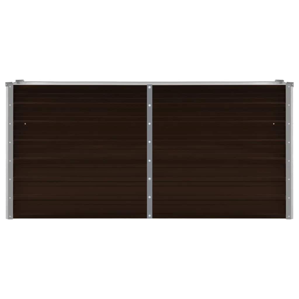 hævet plantekasse 160x40x77 cm galvaniseret stål brun