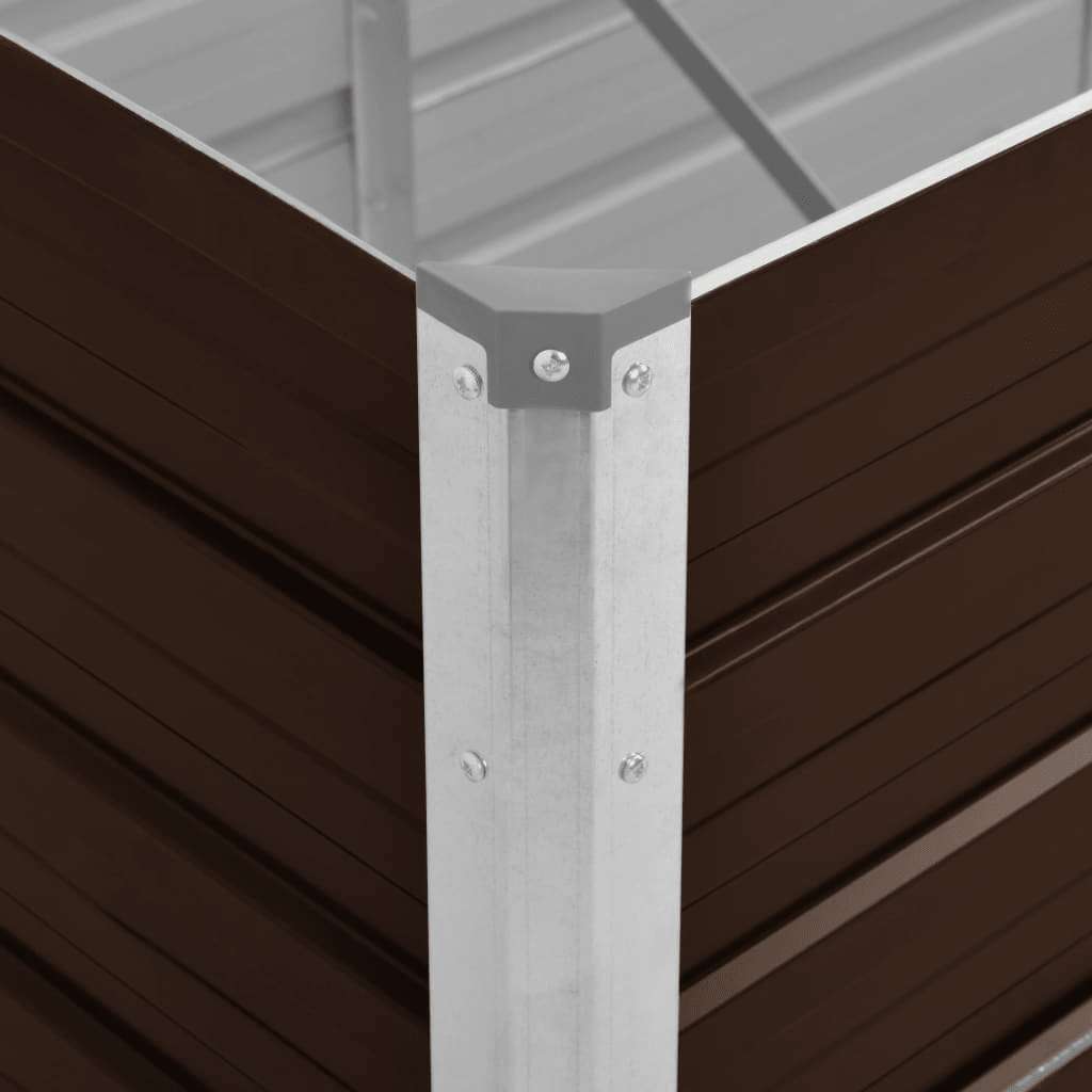 hævet plantekasse 160x40x77 cm galvaniseret stål brun