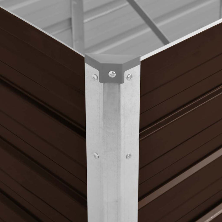 hævet plantekasse 100x40x77 cm galvaniseret stål brun