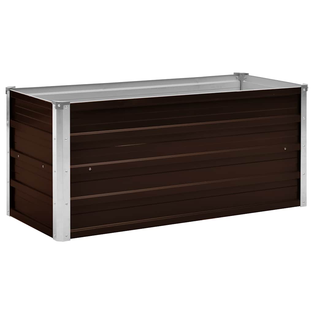 hævet plantekasse 100x40x45 cm galvaniseret stål brun
