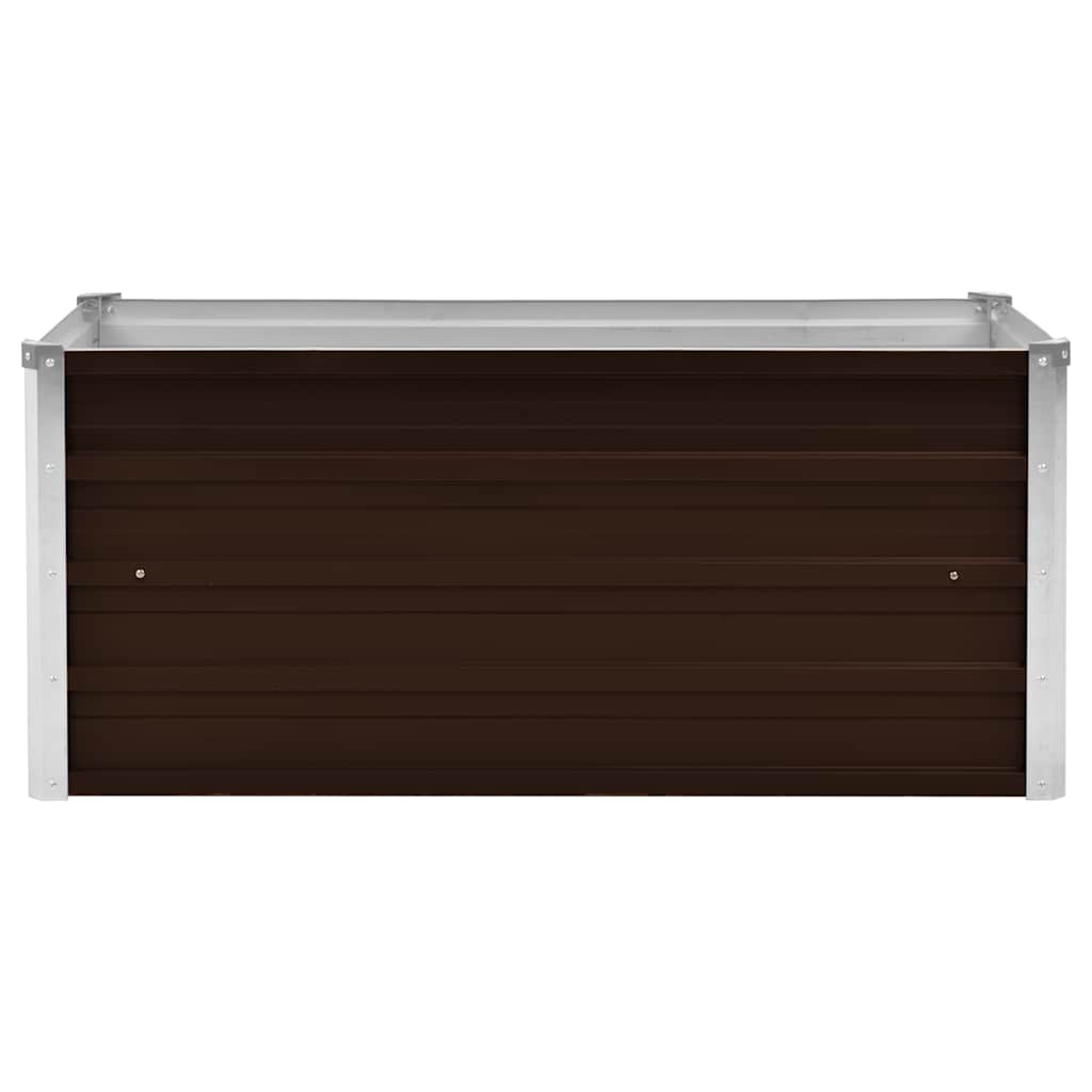 hævet plantekasse 100x40x45 cm galvaniseret stål brun