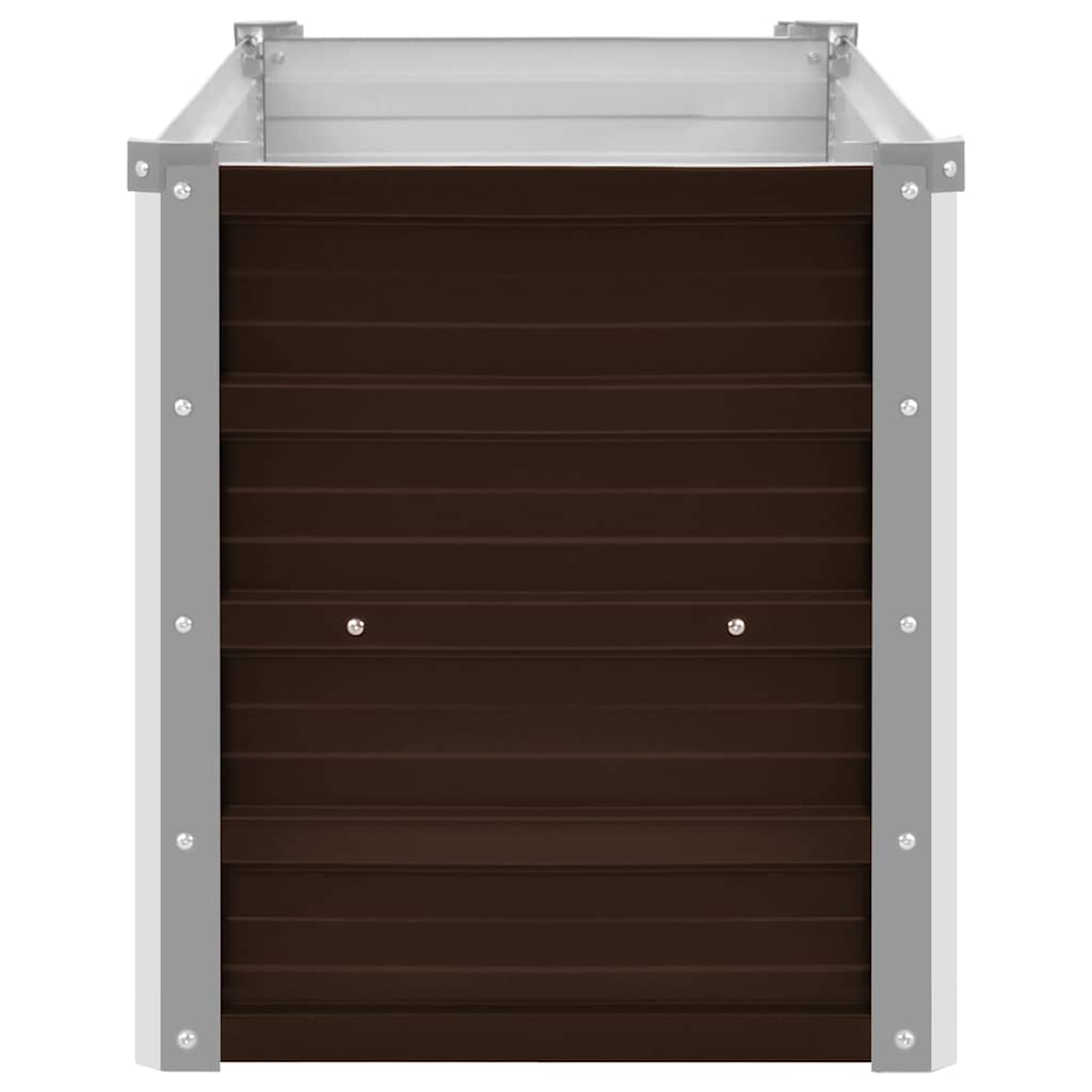 hævet plantekasse 100x40x45 cm galvaniseret stål brun