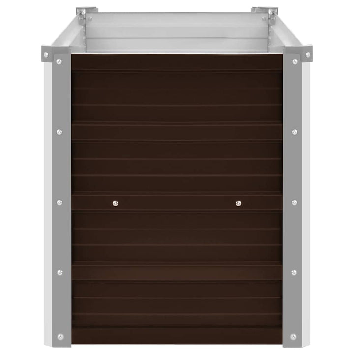 hævet plantekasse 100x40x45 cm galvaniseret stål brun