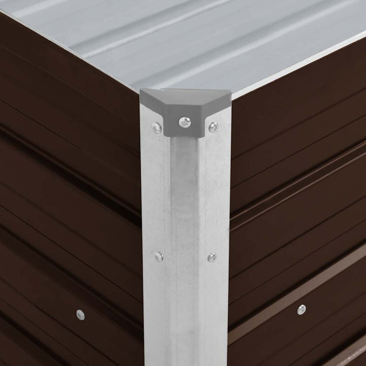hævet plantekasse 100x40x45 cm galvaniseret stål brun