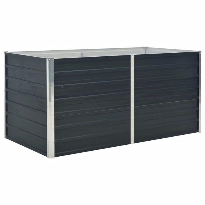 hævet plantekasse 160x80x77 cm galvaniseret stål antracitgrå