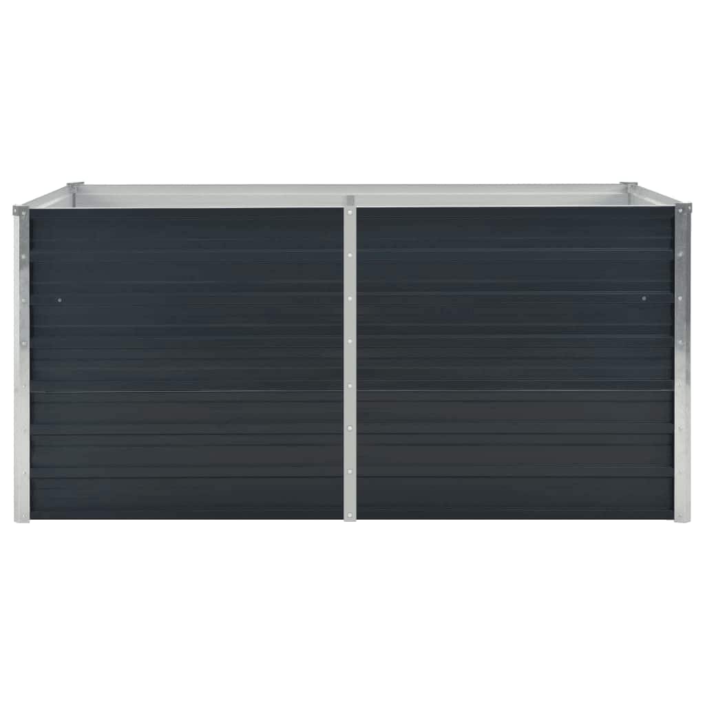hævet plantekasse 160x80x77 cm galvaniseret stål antracitgrå