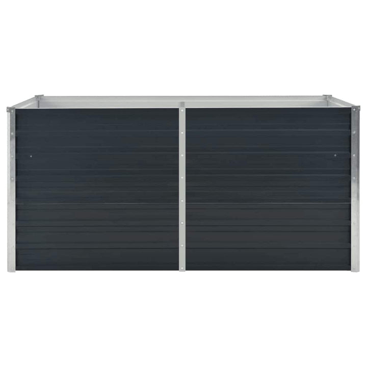 hævet plantekasse 160x80x77 cm galvaniseret stål antracitgrå