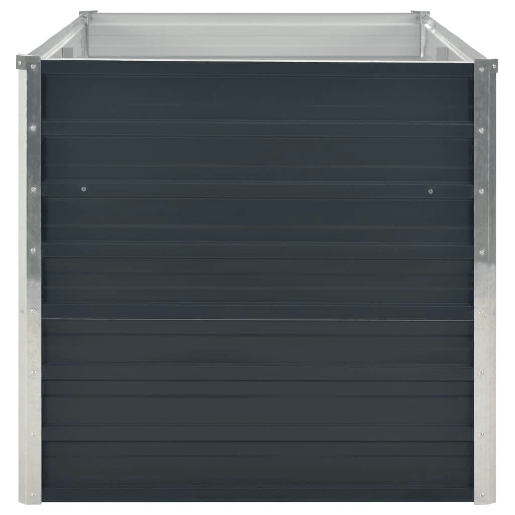 hævet plantekasse 160x80x77 cm galvaniseret stål antracitgrå