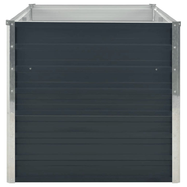 hævet plantekasse 160x80x77 cm galvaniseret stål antracitgrå