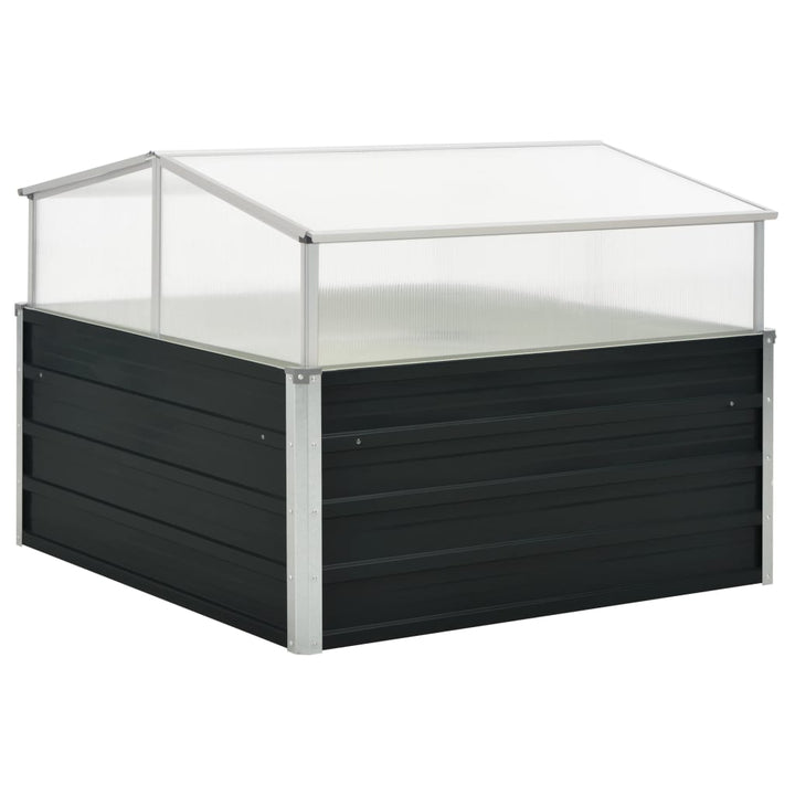 drivhus 100 x 100 x 77 cm galvaniseret stål antracitgrå