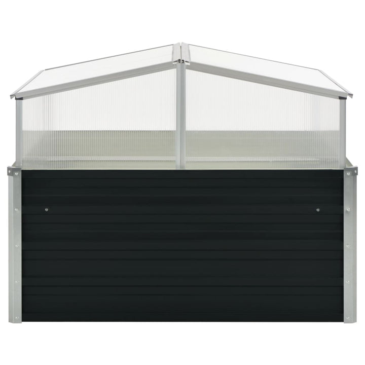 drivhus 100 x 100 x 77 cm galvaniseret stål antracitgrå