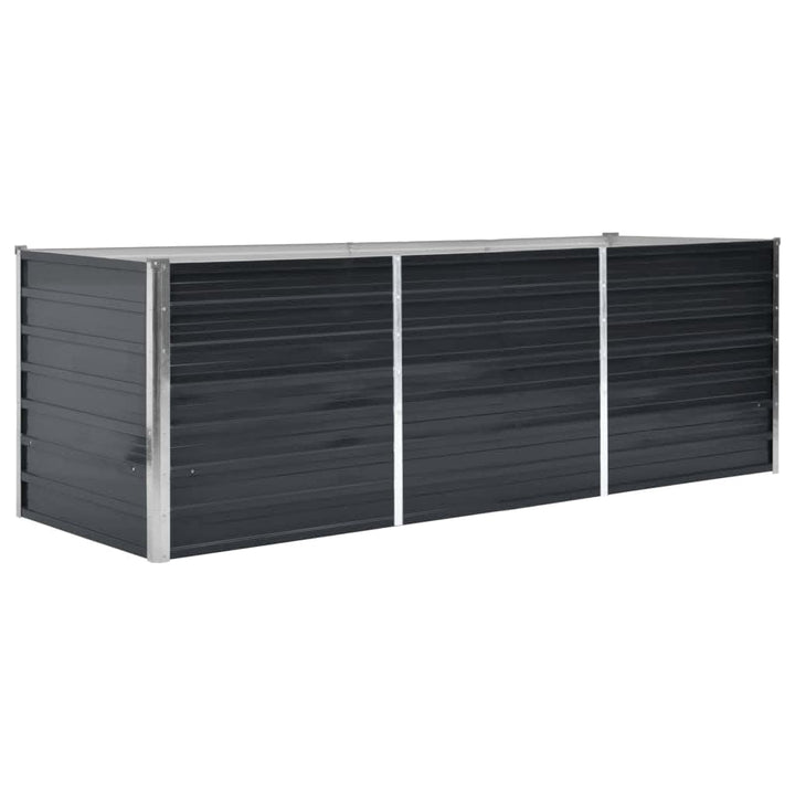 hævet plantekasse 240x80x77 cm galvaniseret stål antracitgrå