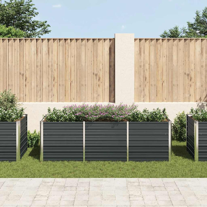 hævet plantekasse 240x80x77 cm galvaniseret stål antracitgrå