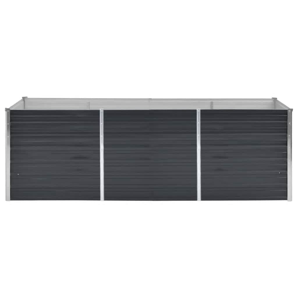 hævet plantekasse 240x80x77 cm galvaniseret stål antracitgrå