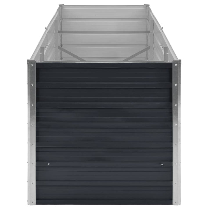 hævet plantekasse 240x80x77 cm galvaniseret stål antracitgrå
