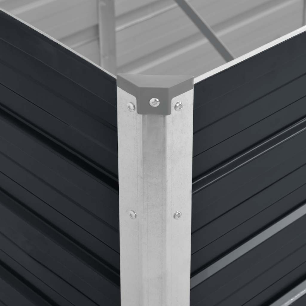 hævet plantekasse 240x80x77 cm galvaniseret stål antracitgrå