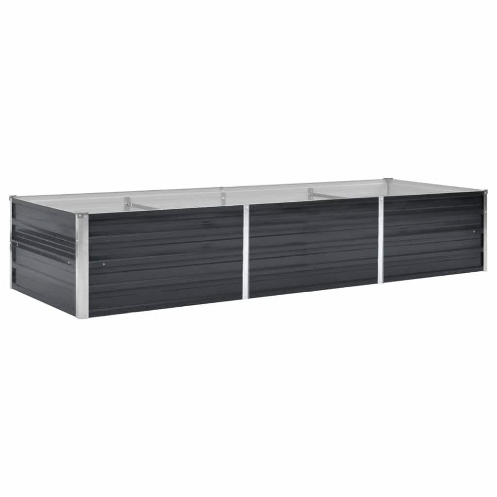 hævet plantekasse 240x80x45 cm galvaniseret stål antracitgrå