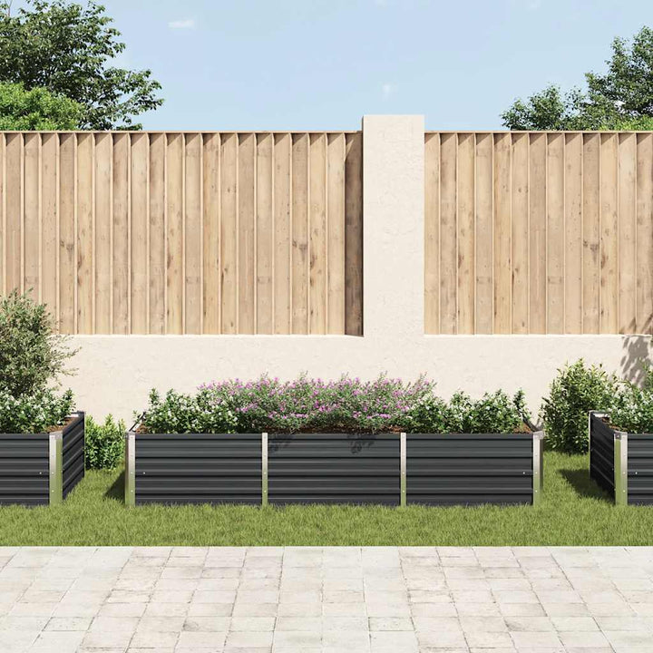 hævet plantekasse 240x80x45 cm galvaniseret stål antracitgrå