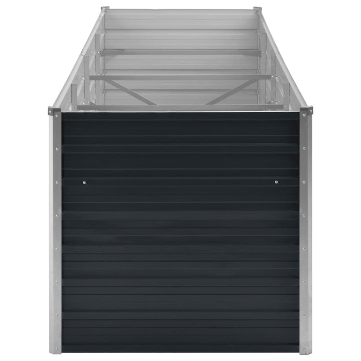 hævet plantekasse 320x80x77 cm galvaniseret stål antracitgrå