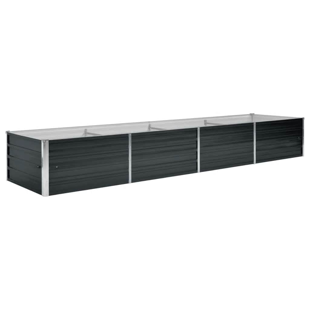 hævet plantekasse 320x80x45 cm galvaniseret stål antracitgrå