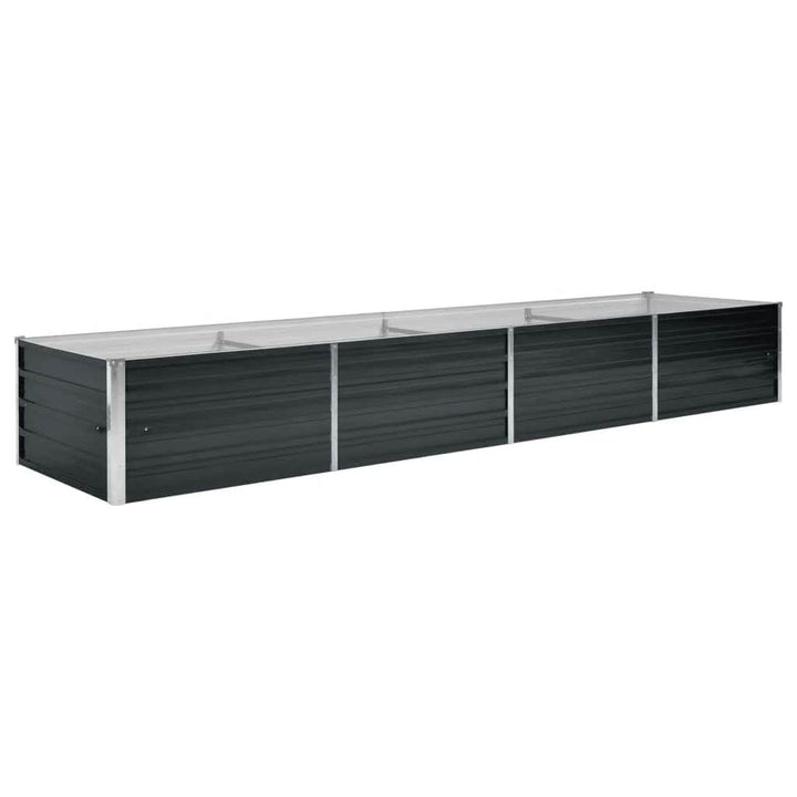 hævet plantekasse 320x80x45 cm galvaniseret stål antracitgrå