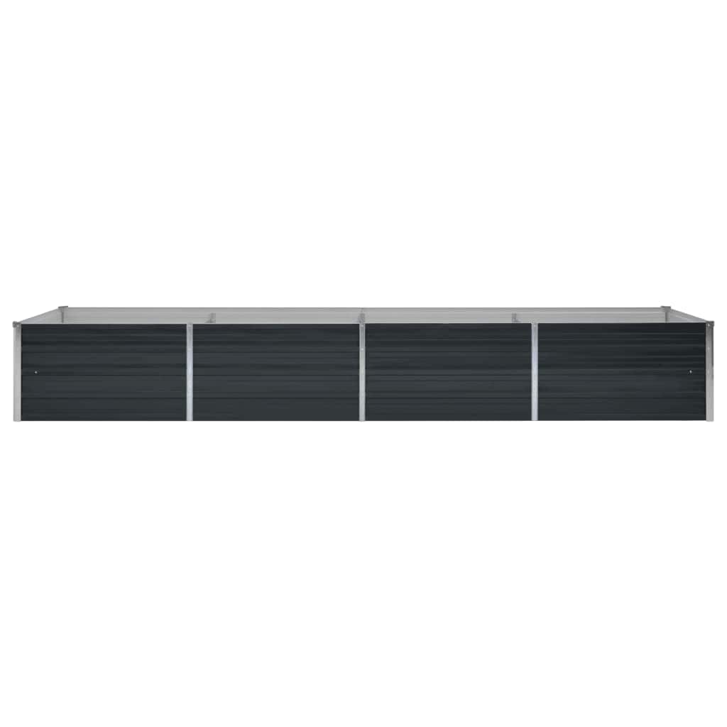 hævet plantekasse 320x80x45 cm galvaniseret stål antracitgrå