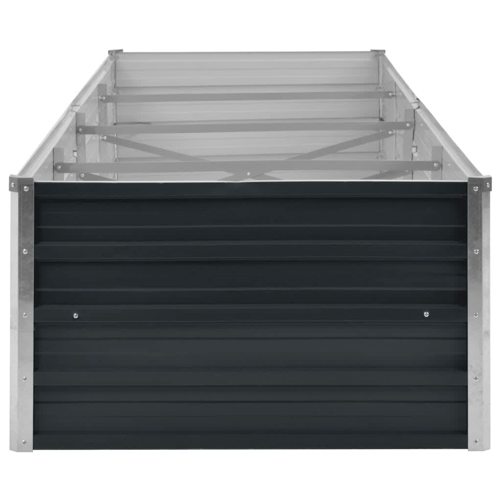 hævet plantekasse 320x80x45 cm galvaniseret stål antracitgrå