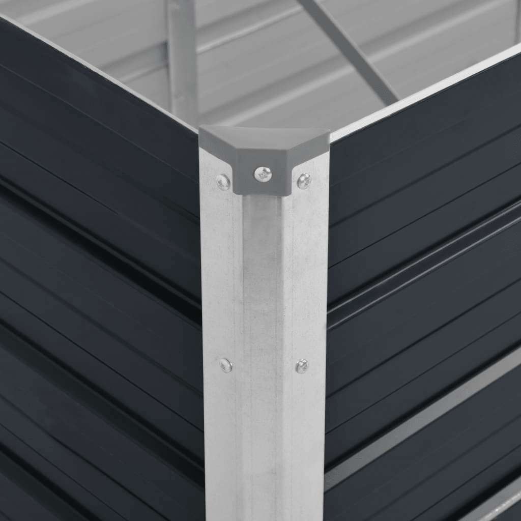 hævet plantekasse 320x80x45 cm galvaniseret stål antracitgrå